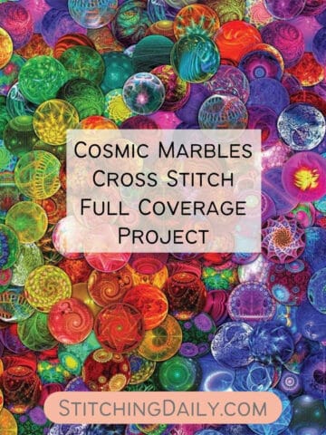 Cosmic marbles cross stitch pattern by Aimee Stewart.