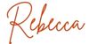 Rebecca signature in orange font