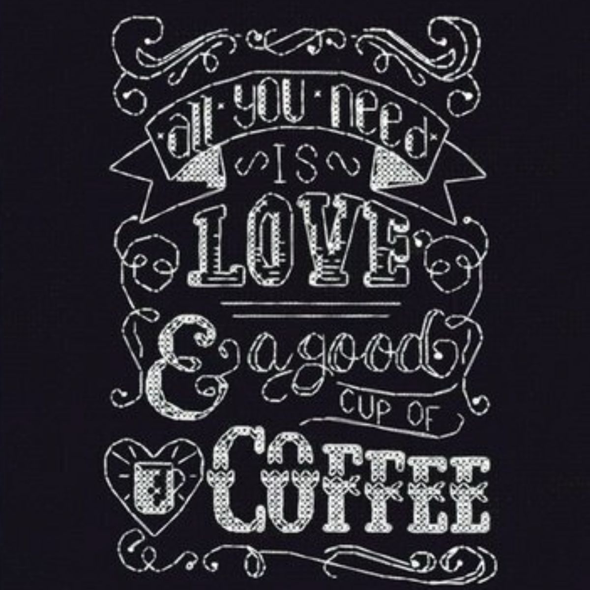 coffee chalkboard cross stitch kit