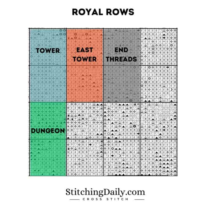 Royal Rows Cross Stitch Method - Stitching Daily
